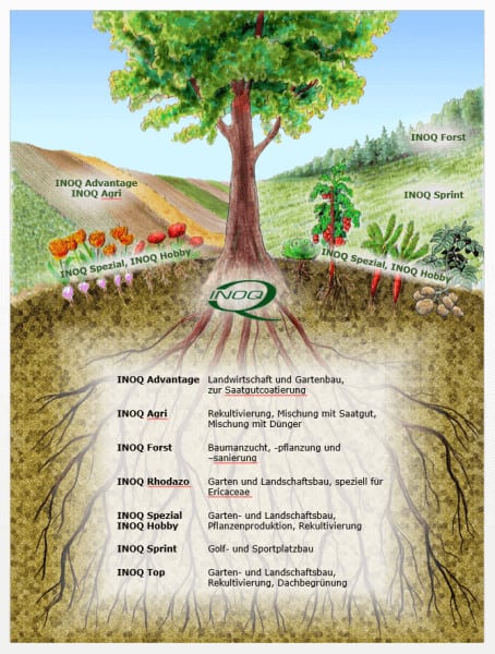 INOQ Mykorrhiza Produkte Darstellung auf Poster